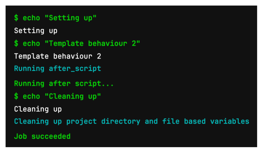 Output from a GitLab job