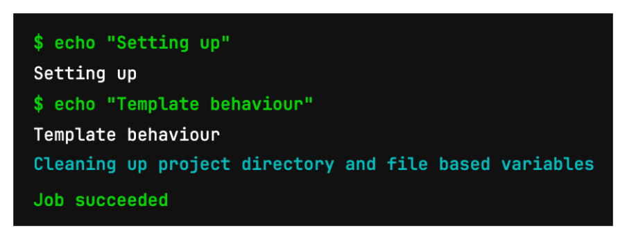 Output from a GitLab job