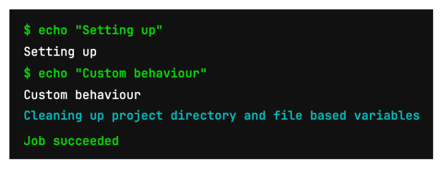 Output from a GitLab job