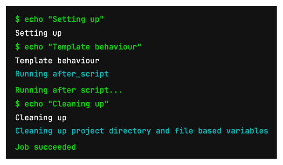 Output from a GitLab job