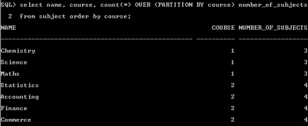 oracle analytic function