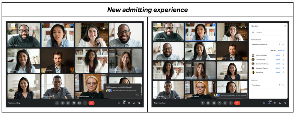 New way to Admit or Deny Google Meet participants