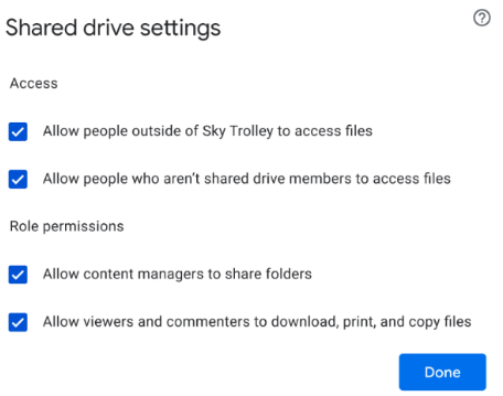 Google Shared Drives - shared folders - screenshot