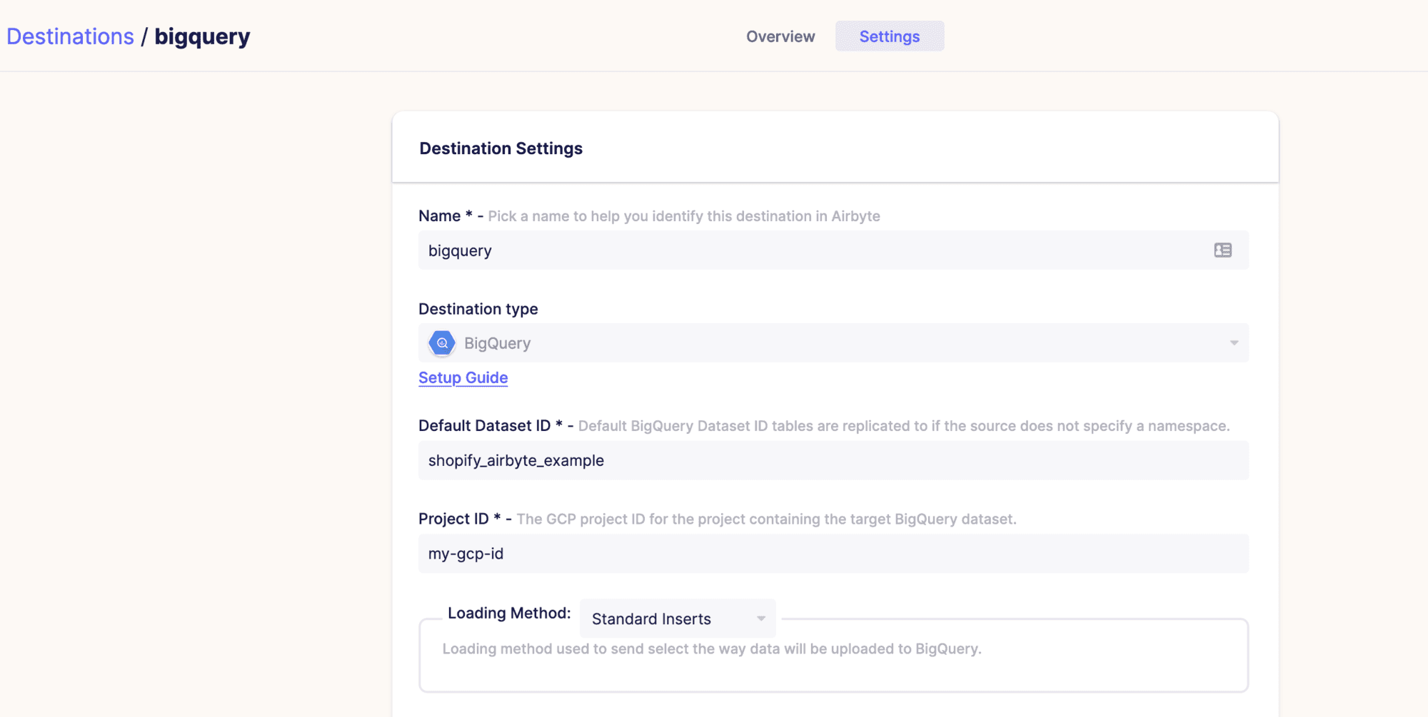 Airbyte Destination
