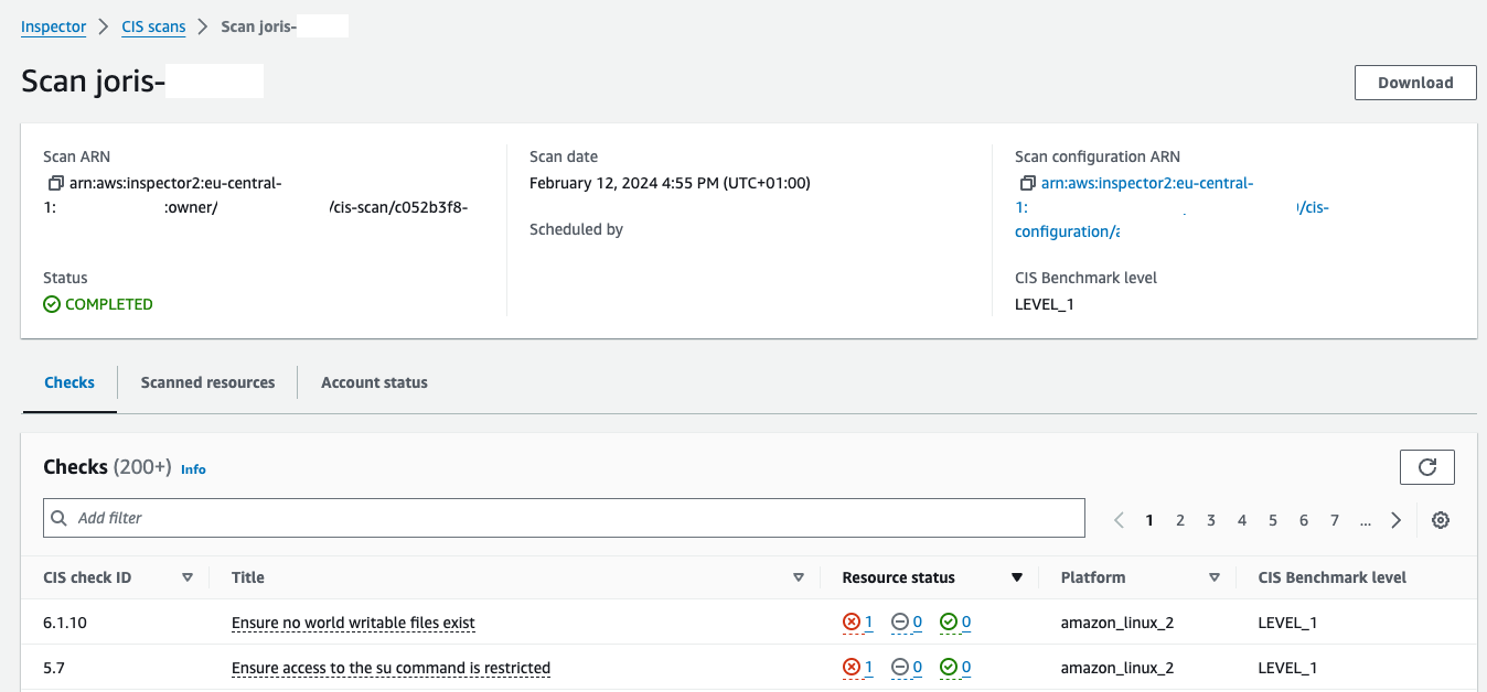 Example of a CIS Scan