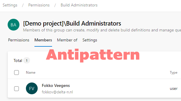 Membership of an Administrators group