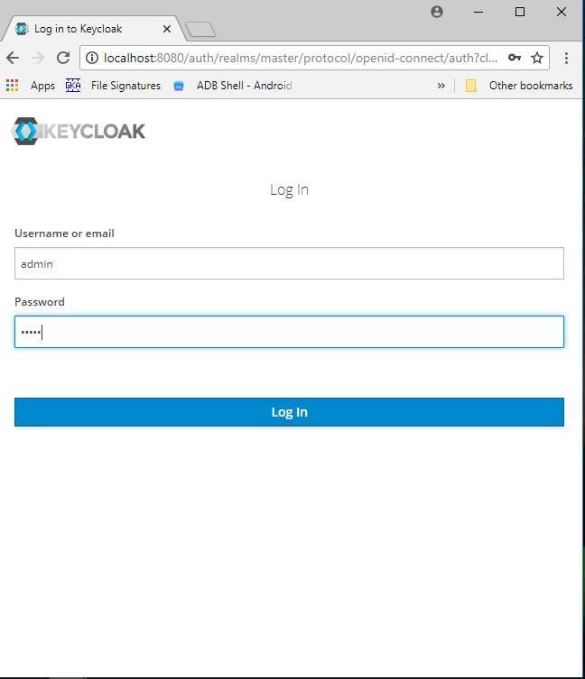 username and password