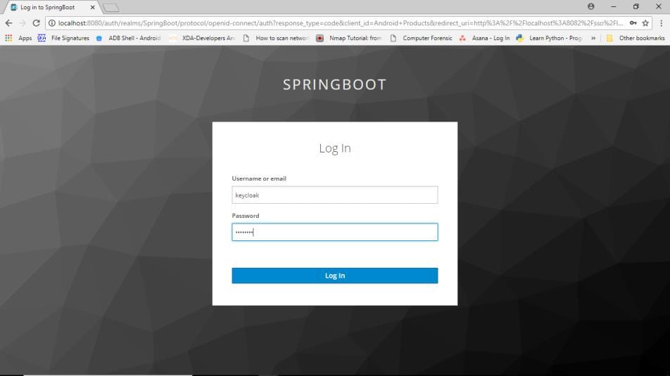 redirect to keycloak