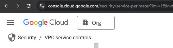 VPC Service Controls Menu item